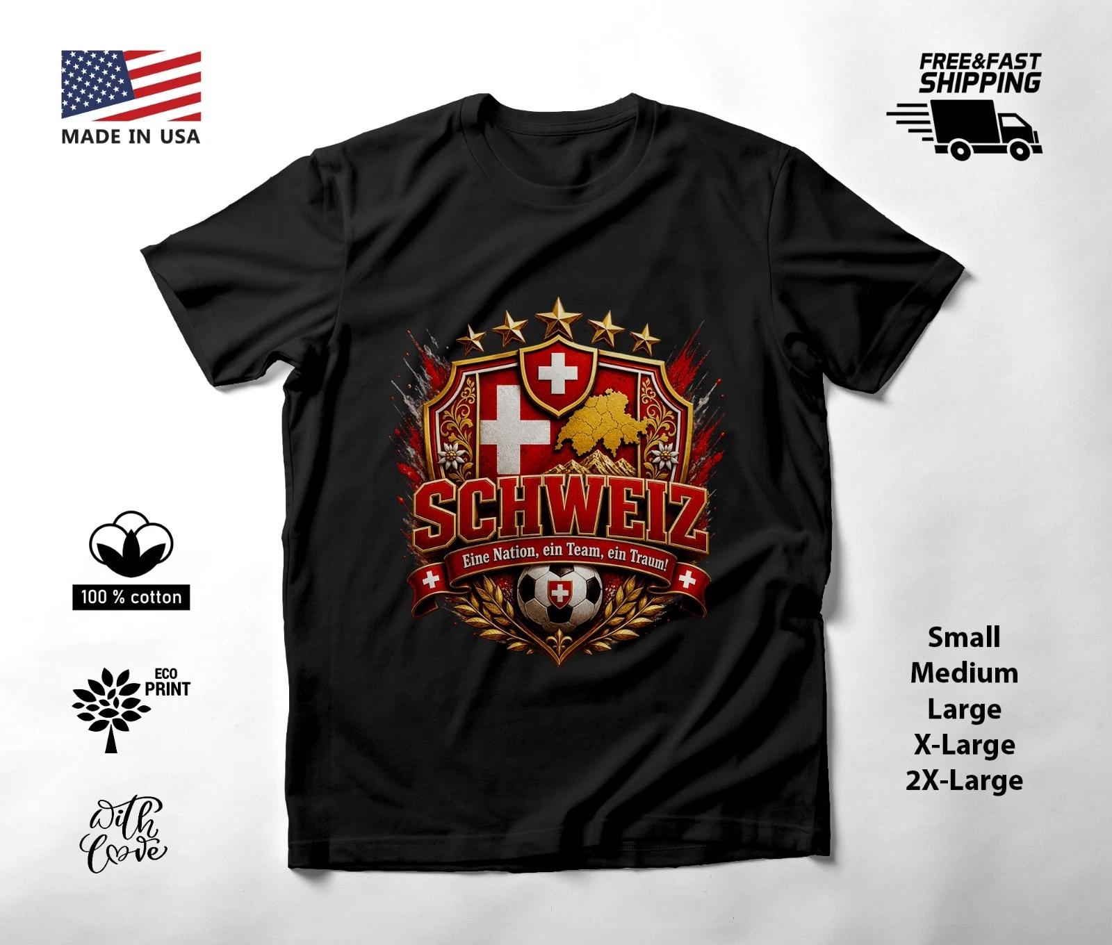 SWITZERLAND - NEW World Cup 2026 Football Soccer Fans Black T-Shirt Tee Shirt XXL