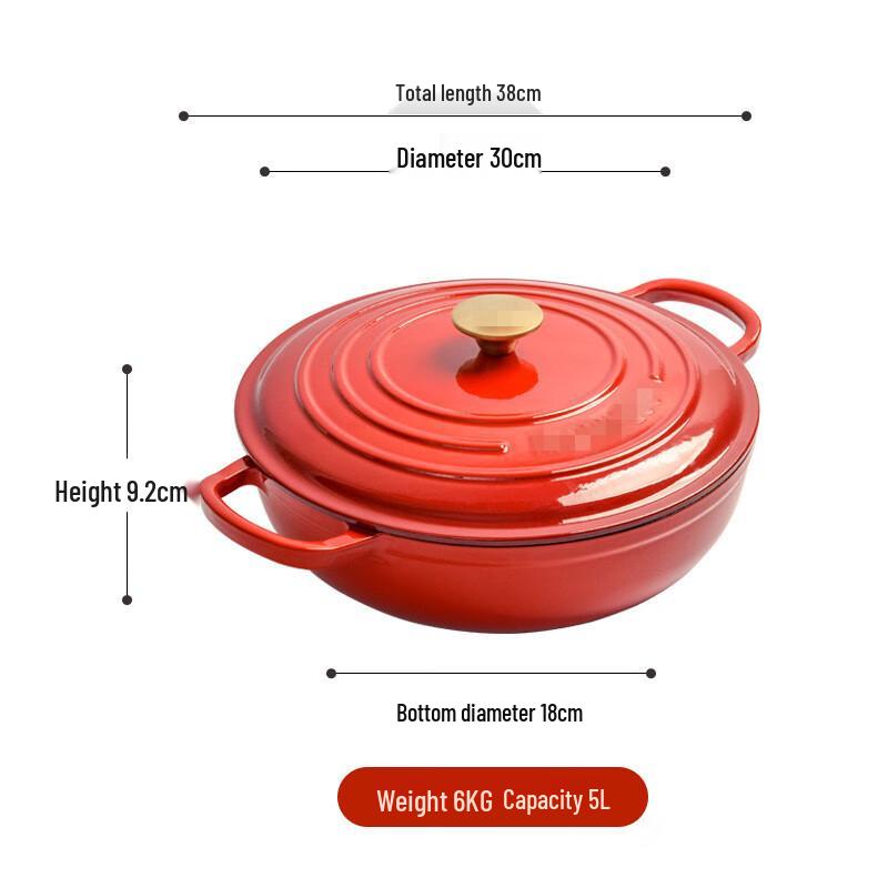 GOWKE Cast Iron Soup Pot