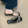 MUKEKe temperament rhinestone with open-toed slippers women's 2025 summer skirt versatile two wear sandals
