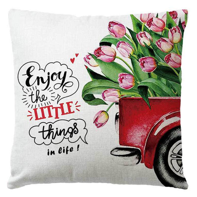 Pillow Nordic Linen Pillow Cover Spring Living Room Sofa Cushion Lumbar Cushion
