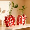 Make a Fortune Fa Cai Ornament Chinese Characters Organic Resin Hydroponic Plant Container Creative Home Decor