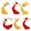Open Mouth Copper Gourd Hanging Charm with Chinese Knot Tassels For Vehicle Interior Traditional Cultural Artifact