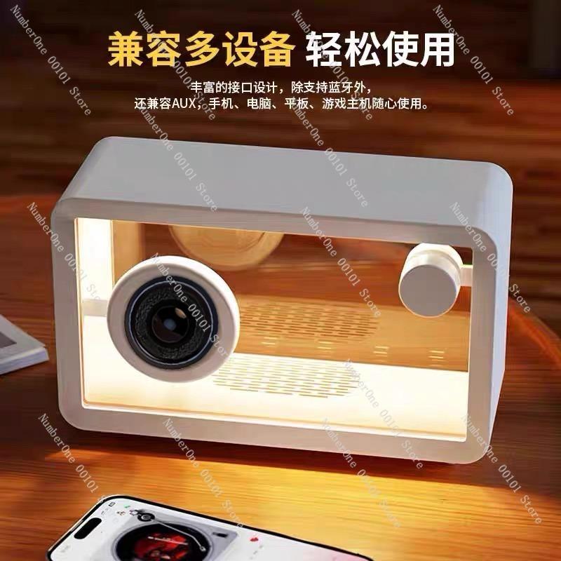 Transparent Bluetooth Speaker with Subwoofer,Stylish Desktop Audio for Home and Computer Use,Suitable as a Gift and Room Decor