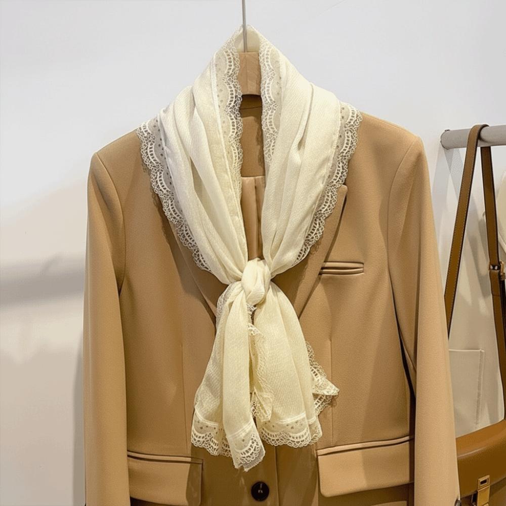 Solid Color Cotton Linen Scarf Elegant Women's Shawl Versatile Silk Scarf for Women