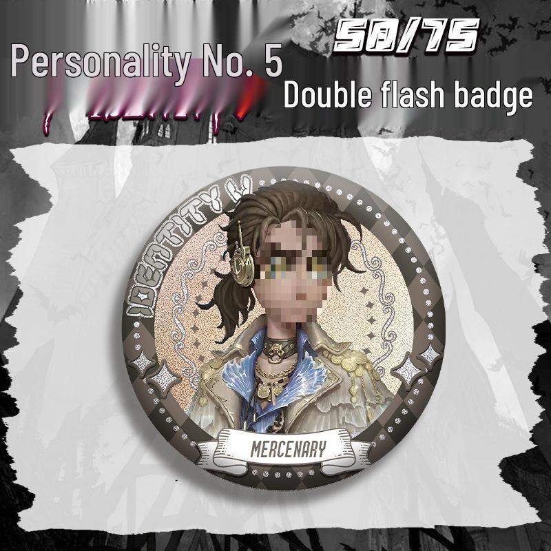 Identity V Little Girl Anime Badge with Silver Glitter Guts Joseph Pendant