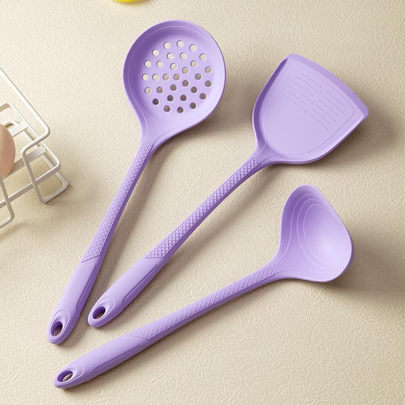 Heat-Resistant Silicone Kitchen Utensil Set: Spatula, Stir Fry Spoon & Soup Ladle