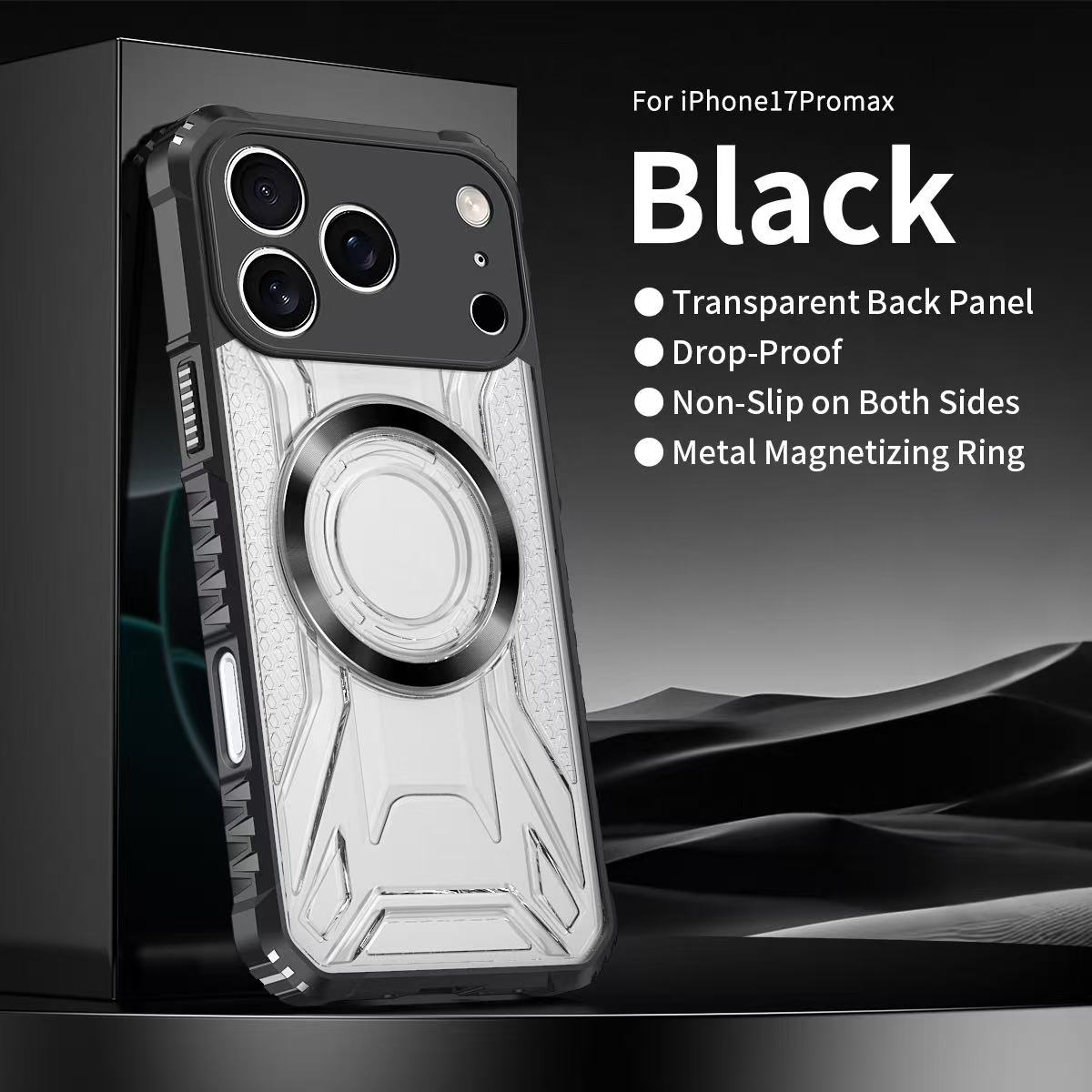 

Прочный прозрачный чехол Magsafe с защитой объектива для iPhone 17 Air 16 15 14 Plus 13 12 17 Pro Max, роскошная магнитная противоударная крышка чёрный