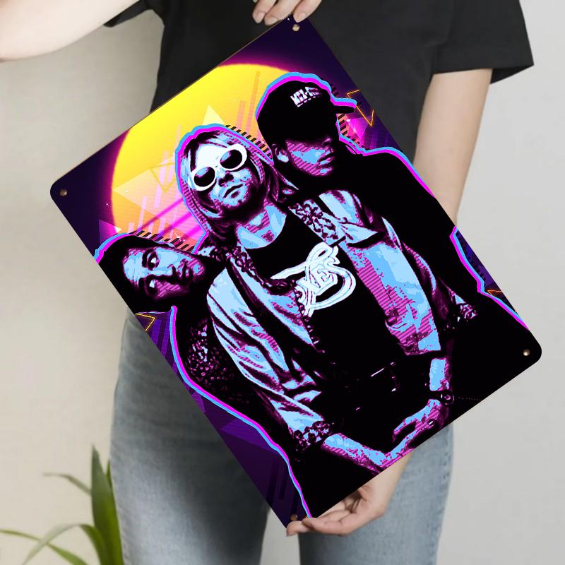 

Rock Band Portrait Custom Metal Wall Art Retro Music Decor for Home Bar Pub 20x30cm（7.8x11.8inch）