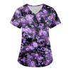 Women's Fashion V-neck Short Sleeve Workwear With Pockets Valentine's Day Printed Tops