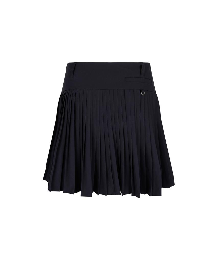 LAUV Flared Pleated Skirt_Navy