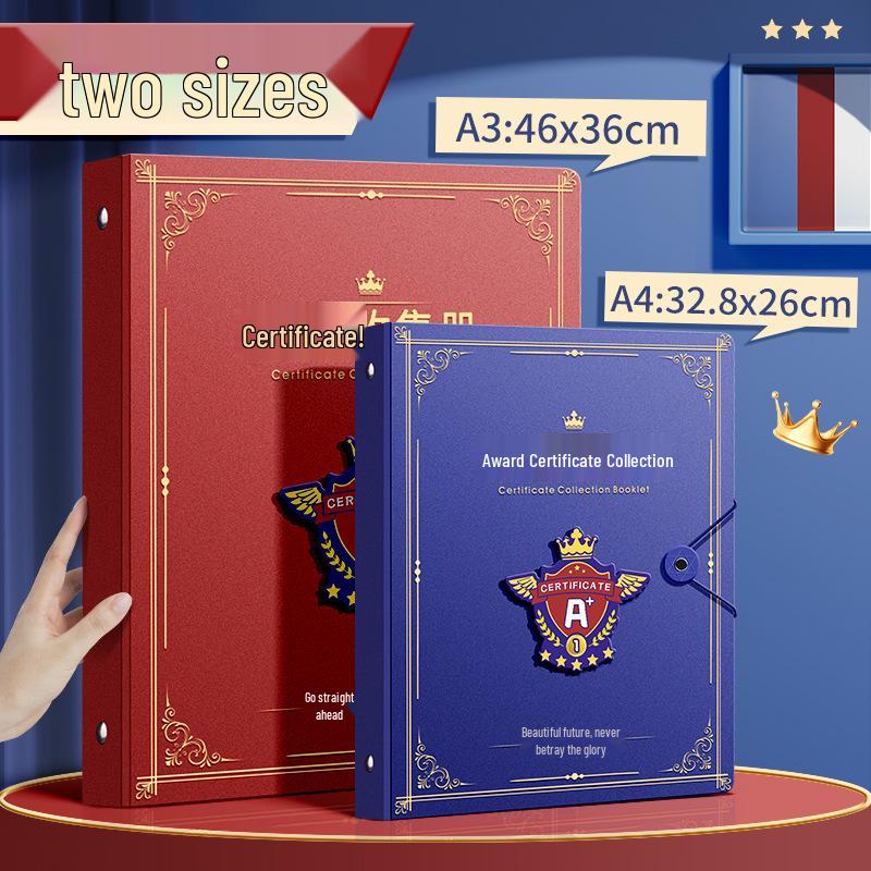 Student Certificate and Document Book - Thick A4/A3/A5 Storage for Test Papers and Honors