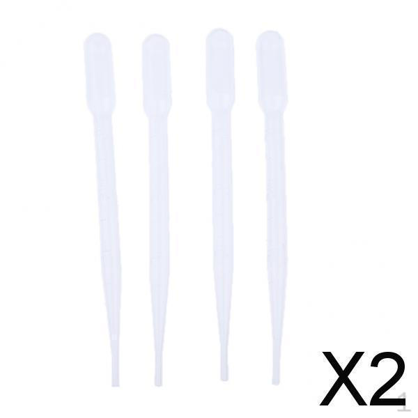 2x4 Pieces UA15 Model Coloring Painting Dropper Suction Tube with Scale 3ml , Clear, 2
