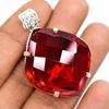 Topacio Rojo Natural 96 Quilates Corte Fantasía Certificado Colgante de Plata de Ley 925 Piedra Preciosa