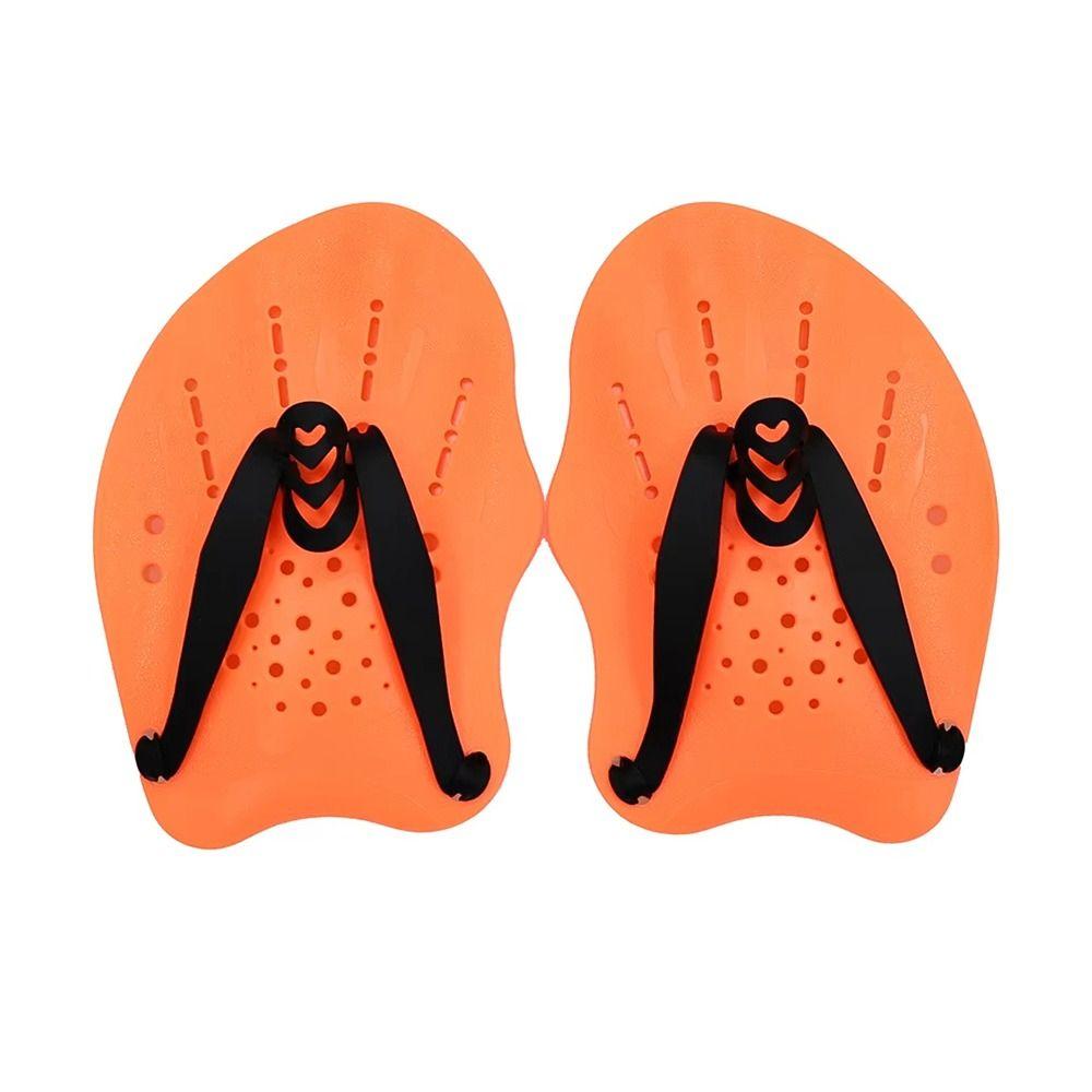 1Pair Freestyle Swim Paddles With Silicone Straps Kids/Adult Swimming Frog Paddle Adjustable Hands Fins Flippers