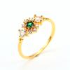 Wish the New K Top Gifter Emerald Round Diamond Edge Small White Diamond Rhombus White Diamond Princess Ring Wind