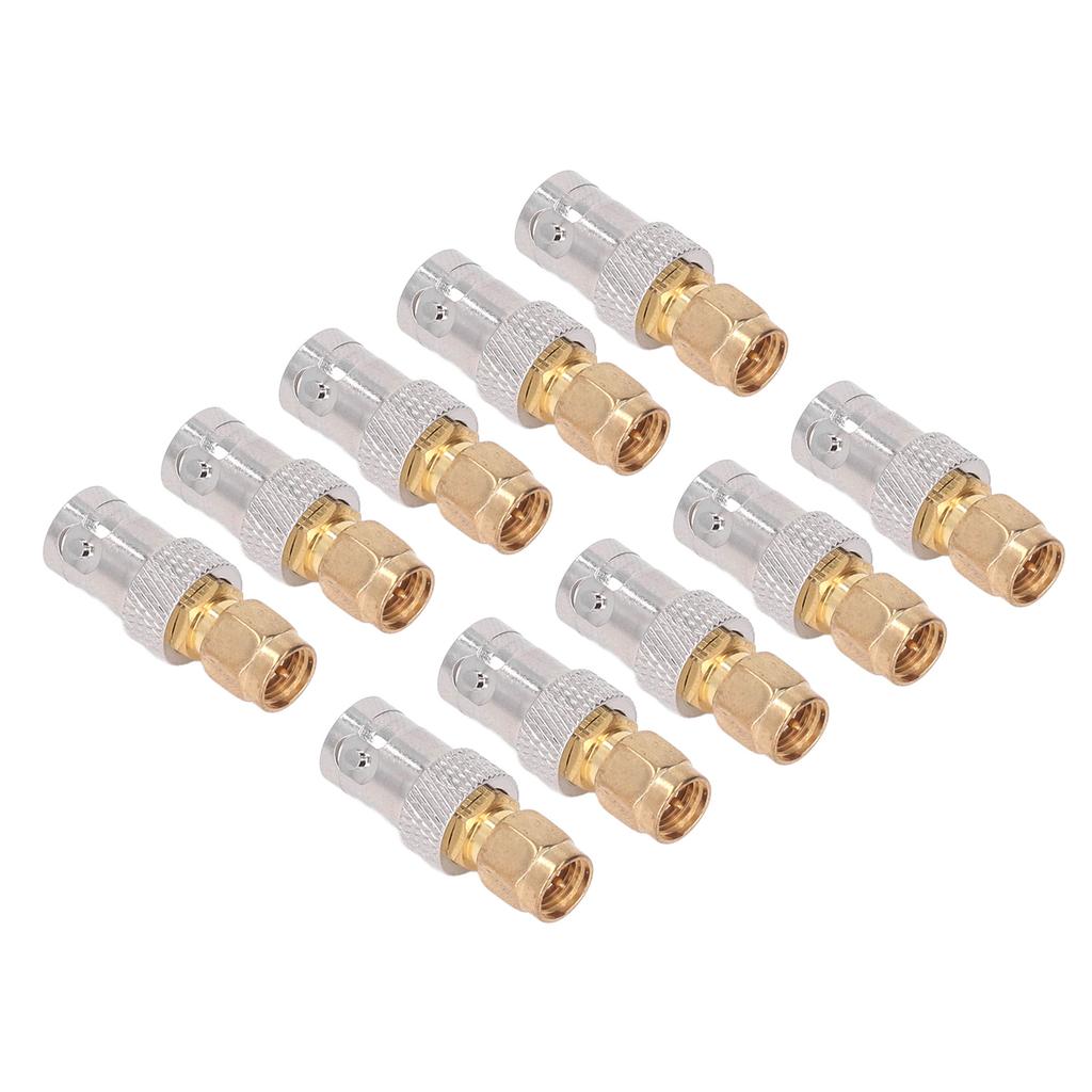 10Pcs RF Coaxial Cable Adapter BNC Female To SMA Male Coax Line Connector Set Kit