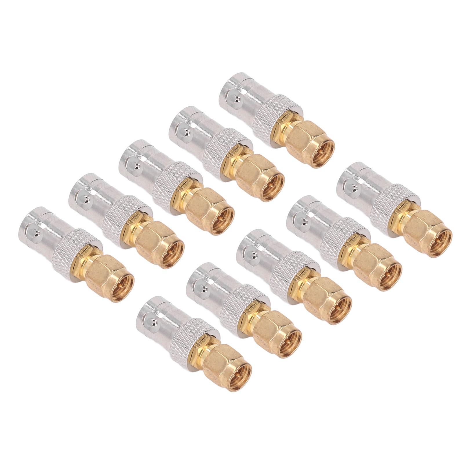 

10Pcs RF Coaxial Cable Adapter BNC Female to SMA Male Coax Line Connector Set Kit