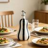 Hand-drawn Stripes Ceramic Oil Bottle Leak-Proof Olive Oil Dispenser Bottle  Outdoor