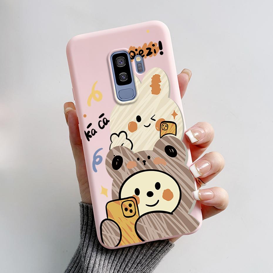 Silicone Back Cover for Coque Samsung Galaxy S9 Plus Cute Rabbit Panda Protective Soft Phone Case SamsungS9 S9Plus Funda Capas