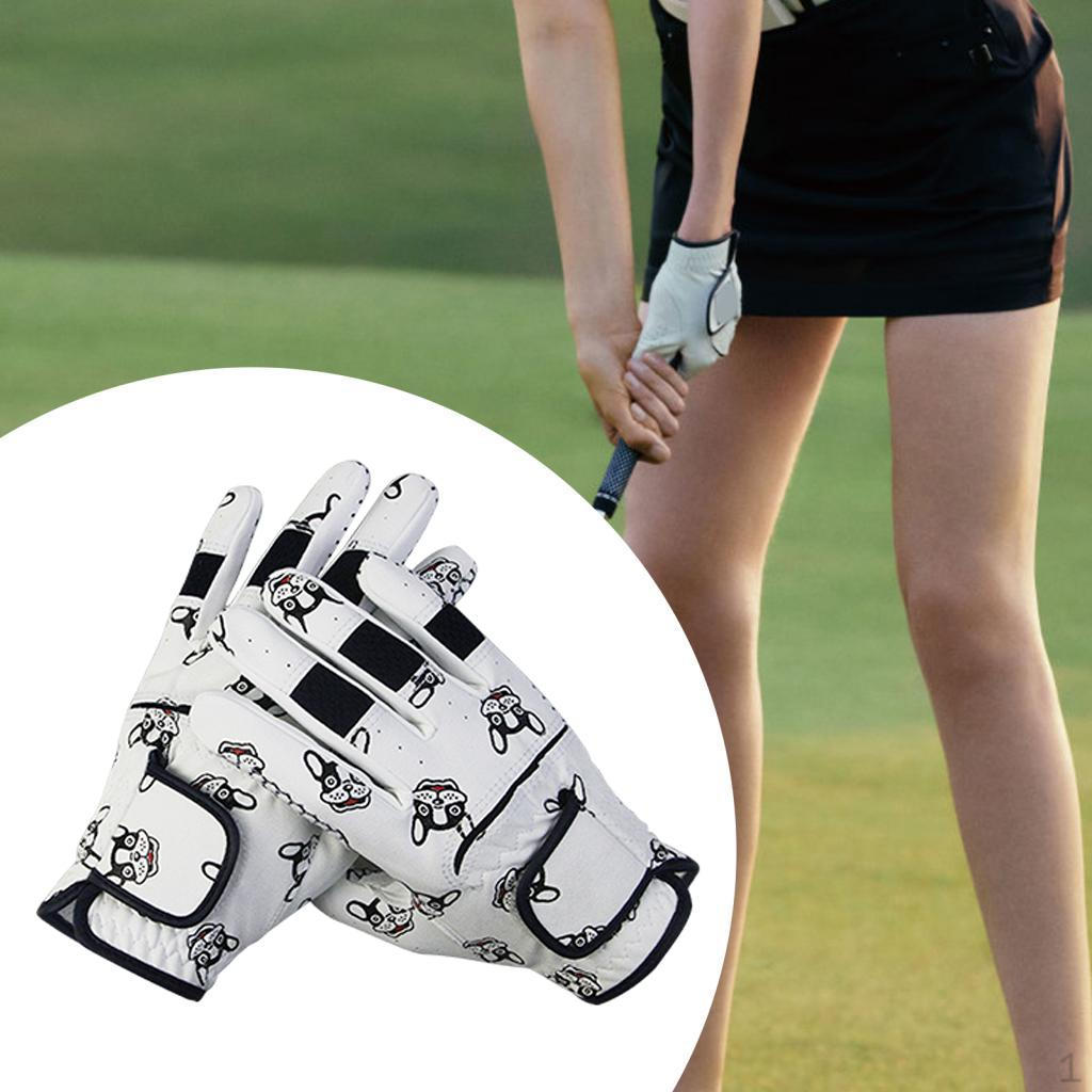 

1 пара женских дышащих перчаток для гольфа, гибкие, многофункциональные, с рисунком собаки Size XL 21