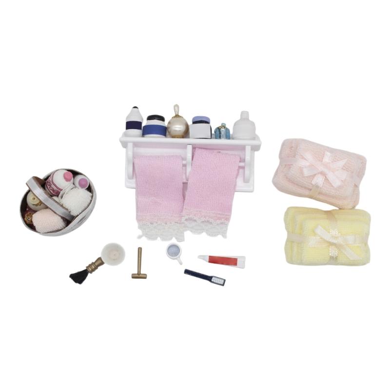 

Model Bath Towel Dollhouses Toiletries 1:12 Scale Realistic Toiletries Bath Towel Model for Shower Creative Fun 1