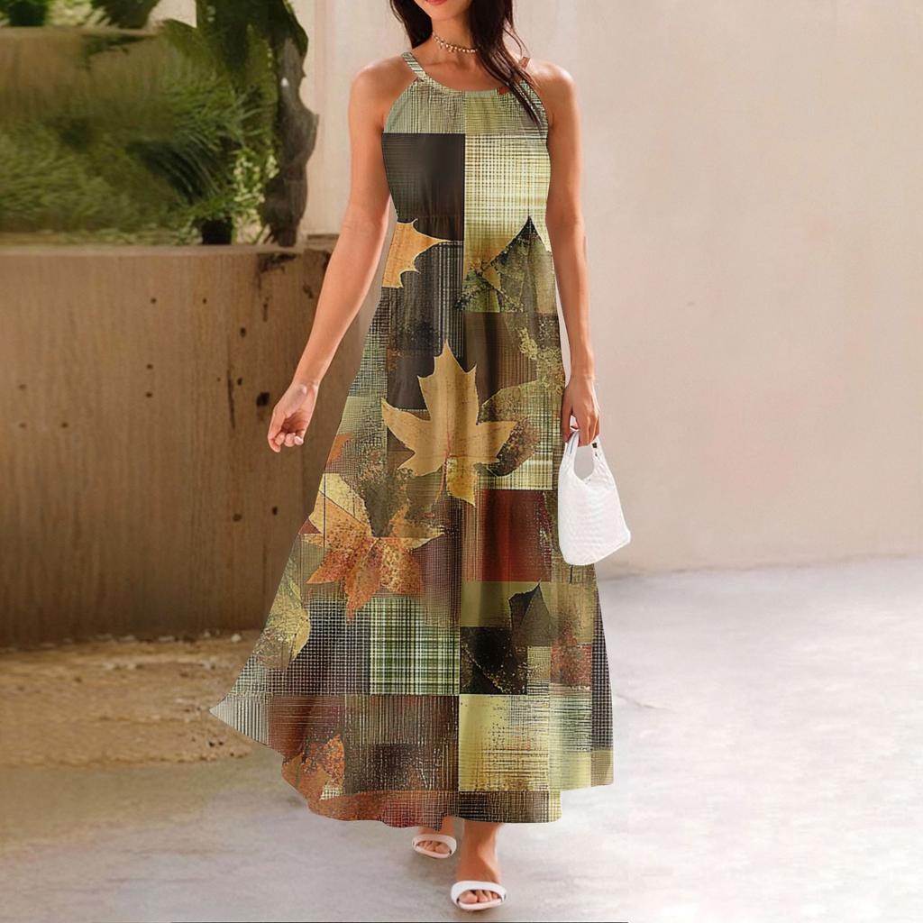 Damen Sommer Casual Fashion Strapsen Ärmelloses Kleid