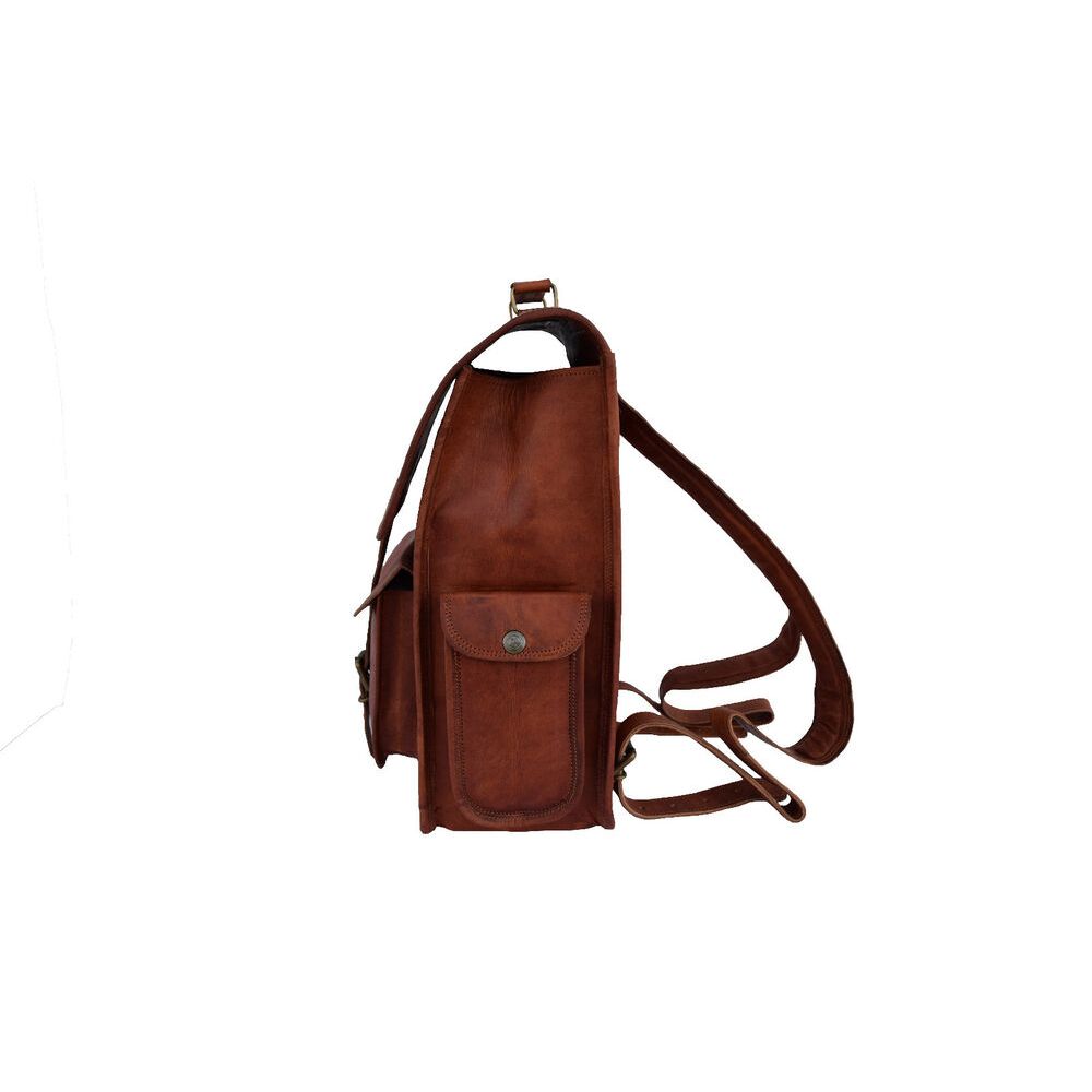 15 In Leather Backpack Shoulder Bag Rucksack Office School Laptop Handbags