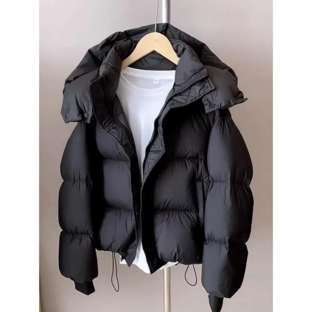 

Женская зимняя однотонная куртка-пальто Женская парка с капюшоном Верхняя одежда Толстая стеганая Женское теплое пальто Топы XXS