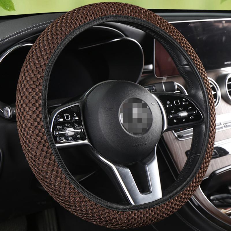 Car Steering Wheel Cover Skidproof 38cm Durable Fabric Elastic Steering Wheel Cover Car Wheel Protector Auto Interior Accessorie
