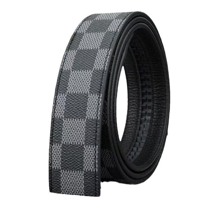 Men s Versatile Plaid Cowhide Belt - High-End, Trendy Business Accessory 120 cm