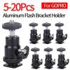 5-20Pcs Aluminum Tripod Ball Head for GOPRO 1/4 Hot Shoe Adapter Metal Flash Bracket Holder with Lock 360 Degree Cam Accessories
