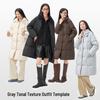 Qianrengang Women's 2025 Detachable Long Duck Down Jacket