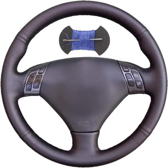 

Car Steering Wheel Cover Microfiber Leather Stitch Wheel Wrap Fit for Honda Accord 7 2002-2007 / for Acura TSX 2002-2007 (3-Spoke),Black Blue Thread