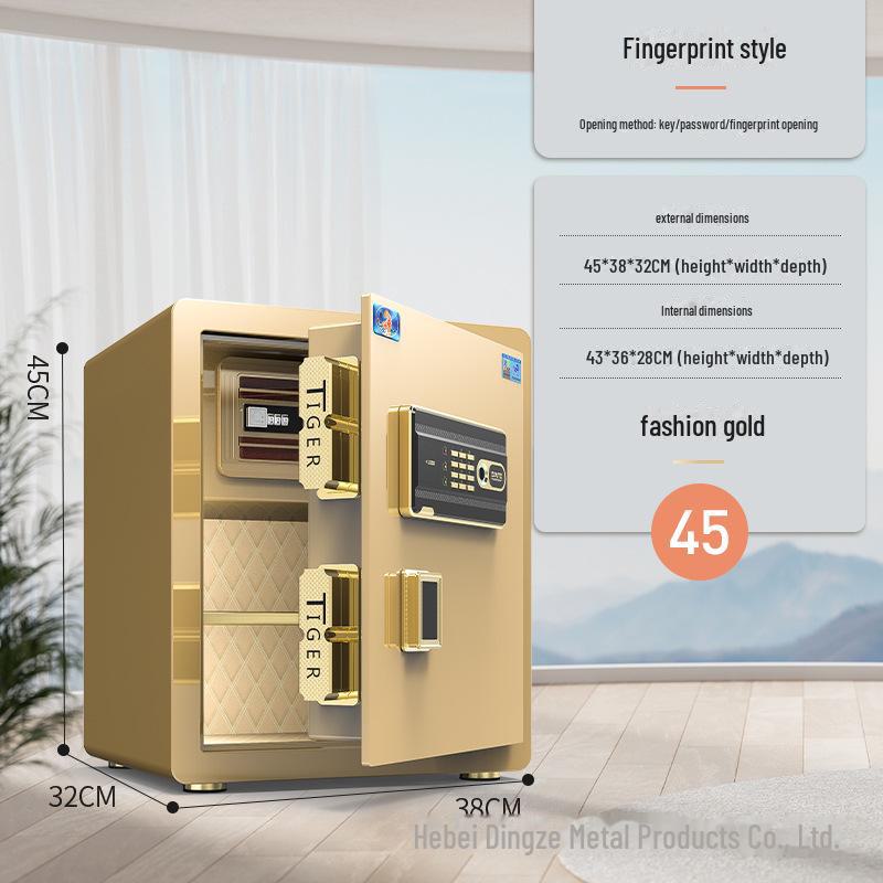 Tiger Brand All-Steel Fingerprint Safe for Home/Office - Anti-Theft Small Safe Deposit Box