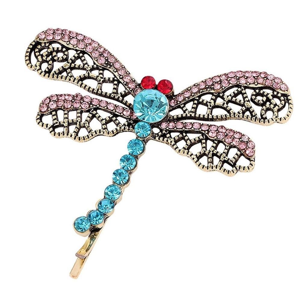 Rhinestone Kvinnelig Hår Tilbehør Metall Hårklemme Koreansk Stil Hodeplagg Dragonfly Hårnål