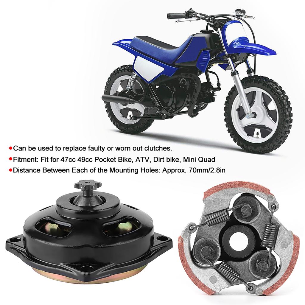6 Teeth Clutch Drum Pad Gear Box Kit Fit for 47 49cc Mini Moto Quad Pocket Bike