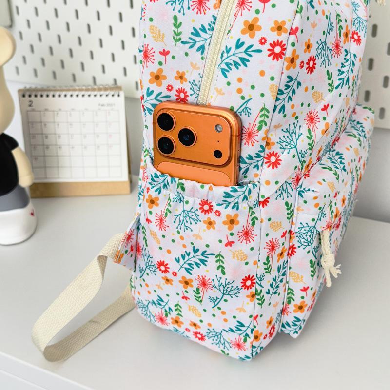 Schoolbag Japanese small fresh floral backpack Junior high school Mori sweet simple lightweight daily leisure large capacity backpack