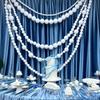 Large Faux Pearl Garland for Wedding Backdrop DIY Elegant Beaded Wall Hanging with Crystal Ball Pendants Boho Wedding Arch Decor