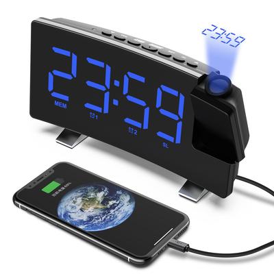 Reloj Despertador Digital con Proyección para Dormitorio Reloj Despertador LED Grande Proyección en Techo Pared Proyector de 180° para Persona con Sueño Profundo Nuevo