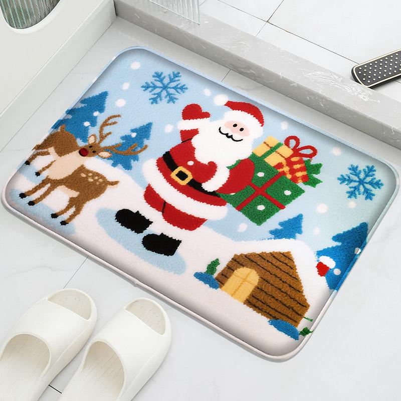

Summer Snowman Floor Mat Home Absorbent Foot Mat Modern Decor Bedroom Door Mat Soft Comfortable 40x60cm