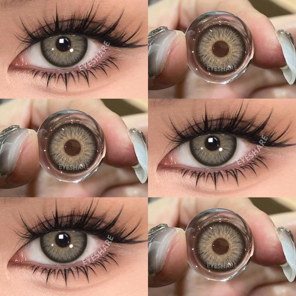 Eyeshare Brown Colored Contact Lens Natural Soft Contact Lenses for Eyes Fashion Decoration 14.2mm Yearly 2pcs=1 Pair