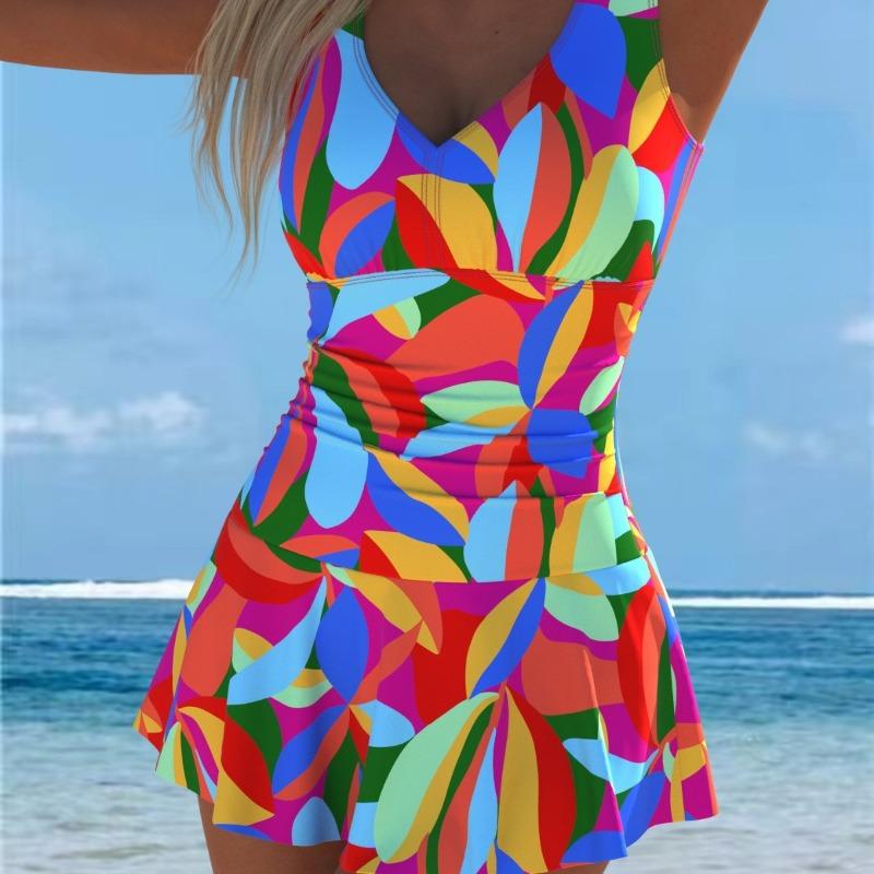 Costume da bagno intero sportivo da donna con gonna Costume intero