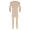 Mens Long Sleeve Round Neck Thermal Underwear Warm Base Layer Soft Breathable Tops Bottom Set Winter Cold Weather Wear
