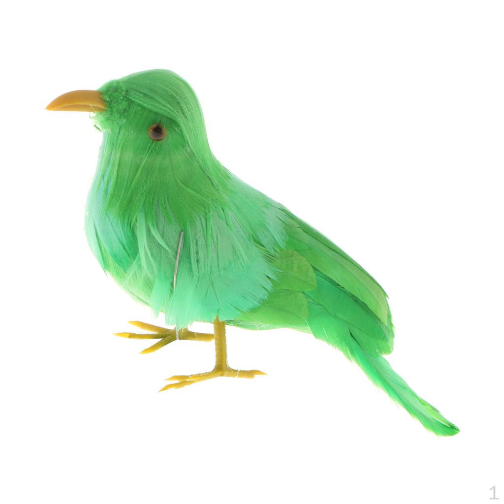 

Perched Woodland Birds Artificial Feathered Bird Crafts Colorful #6