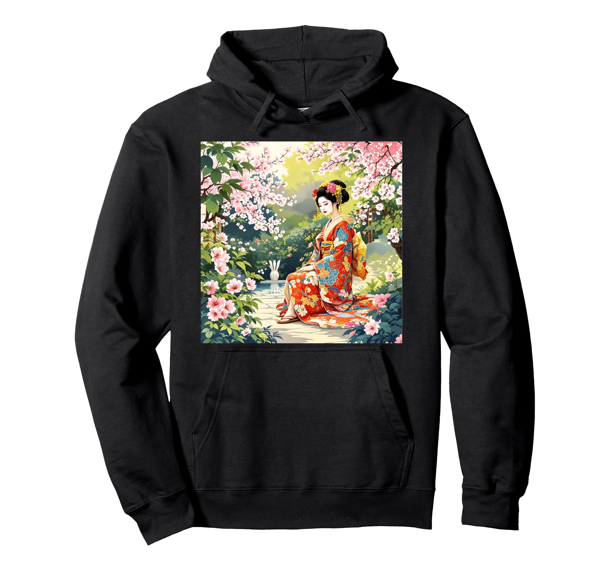 

fantasy girl kimono sakura hoodie чёрный