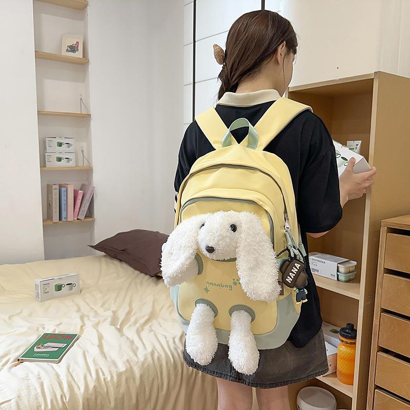 Cute rabbit schoolbag girl new fashion girl high-value student doll backpack junior high school student backpack