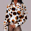 Women'S Shirt Fashion Casual Elegant Evening Blouses Color Polka Dot Top Print Shirt Women'S Long Sleeve Lapel Button Down Shirt