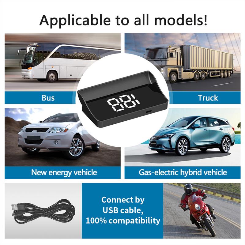V9 Car High-definition Display KMH Digital HUD Windshield Projection Suitable for All Automotive Electronic Components