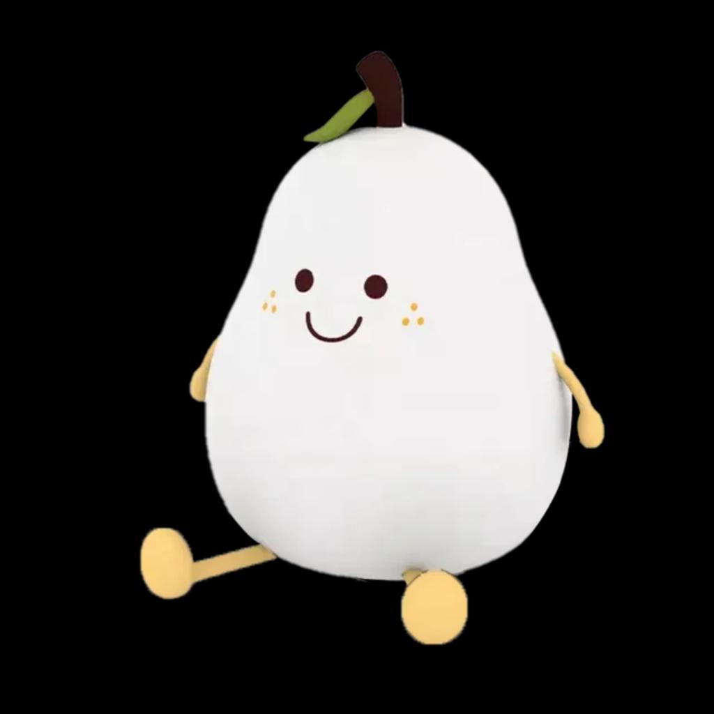 New Creative Mini Cute Cartoon Pear Shaped Pat Light Bedroom Lamp Soft Silicone Rechargeable Night Light