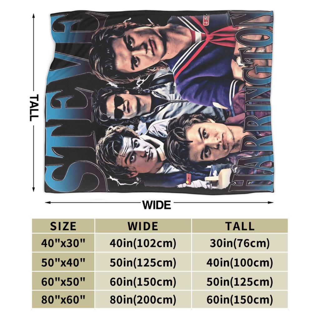 Steve Harrington Blanket Soft Warm Pattern Plush Throw Blanket For Kids Home Decor Flannel Bedspread Bed Cover